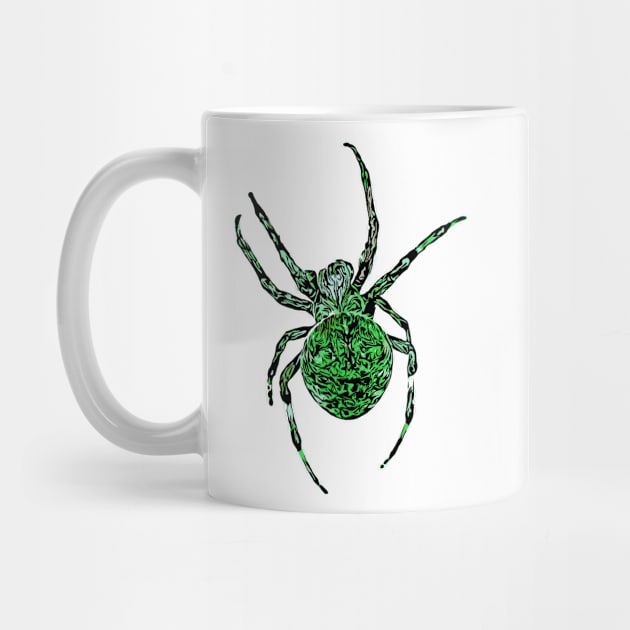 Green Spider Fierce Orb-Weaver by Griffelkinn